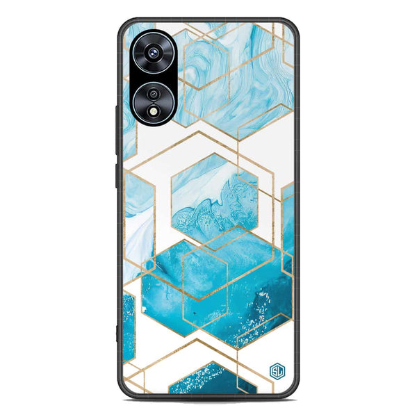 Stylish Marble Series Soft Phone Case - Premium Glass Case - Design 1 - Oppo A58 4G