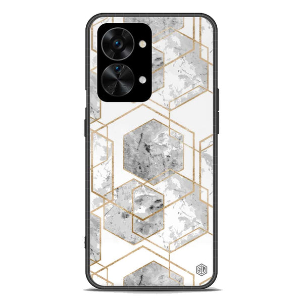 Stylish Marble Series Soft Phone Case - Premium Glass Case - Design 2 - OnePlus Nord 2T