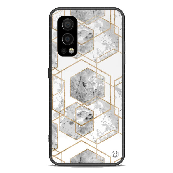 Stylish Marble Series Soft Phone Case - Premium Glass Case - Design 2 - OnePlus Nord 2