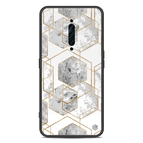 Stylish Marble Series Soft Phone Case - Premium Glass Case - Design 2 - Oppo Reno 2Z