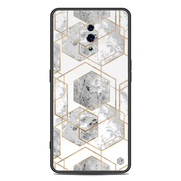 Stylish Marble Series Soft Phone Case - Premium Glass Case - Design 2 - Oppo Reno