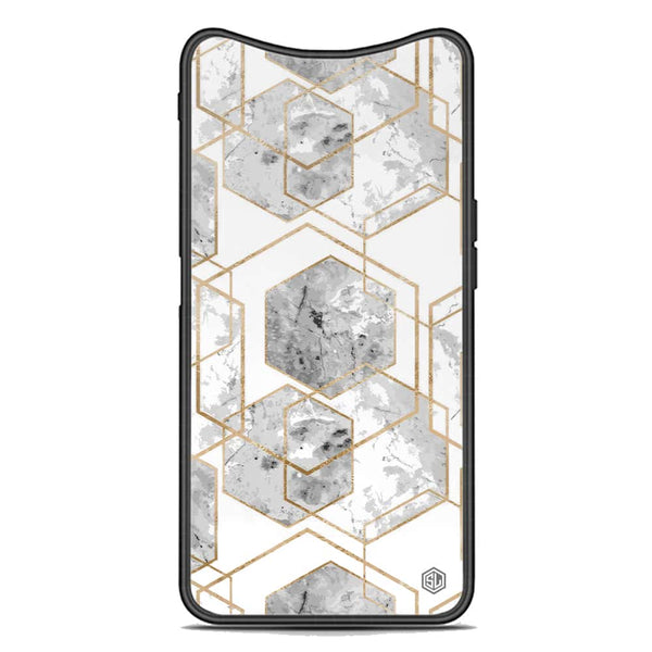 Stylish Marble Series Soft Phone Case - Premium Glass Case - Design 2 - Oppo Find X