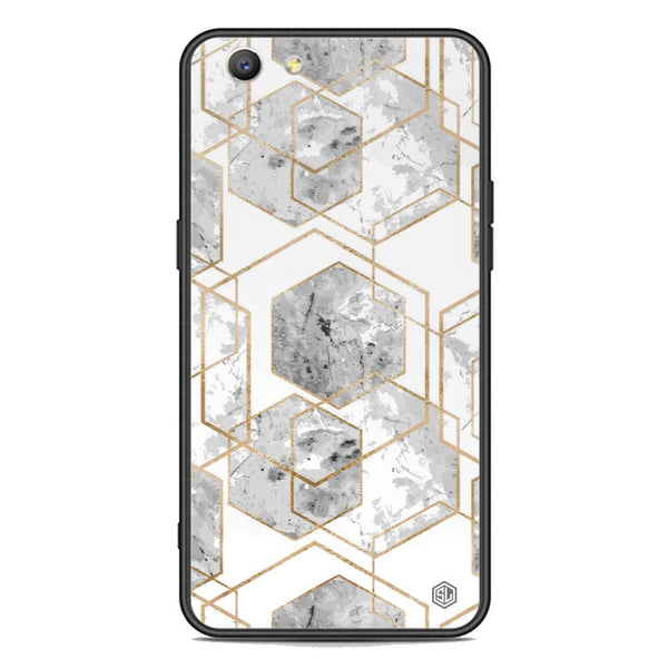 Stylish Marble Series Soft Phone Case - Premium Glass Case - Design 2 - Oppo A59