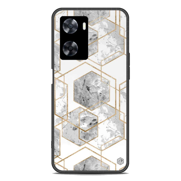 Stylish Marble Series Soft Phone Case - Premium Glass Case - Design 2 - Oppo A57s