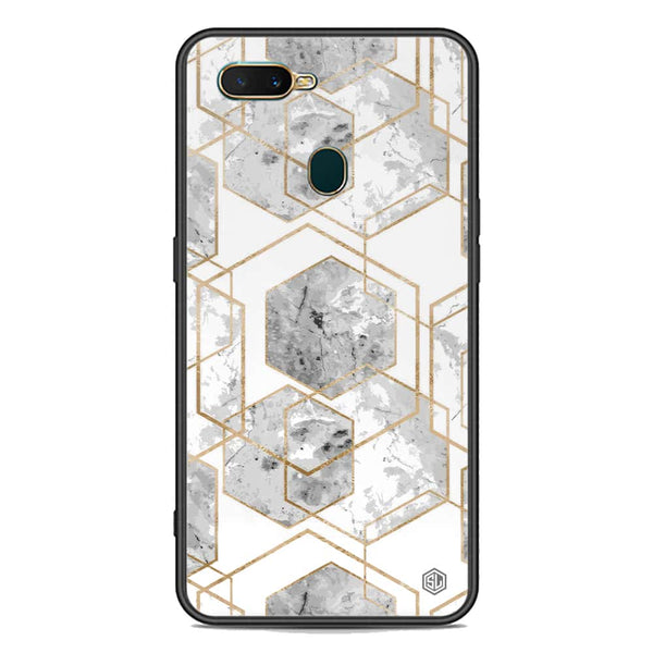 Stylish Marble Series Soft Phone Case - Premium Glass Case - Design 2 - Oppo A12s