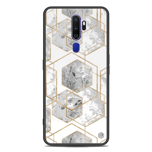 Stylish Marble Series Soft Phone Case - Premium Glass Case - Design 2 - Oppo A9 2020