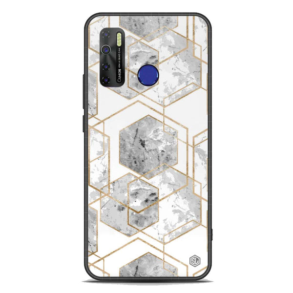 Stylish Marble Series Soft Phone Case - Premium Glass Case - Design 2 - Tecno Spark 5 pro