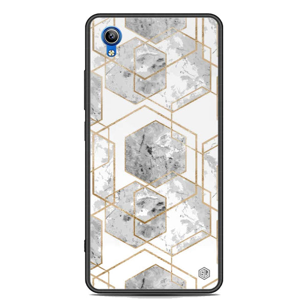 Stylish Marble Series Soft Phone Case - Premium Glass Case - Design 2 - Vivo Y90