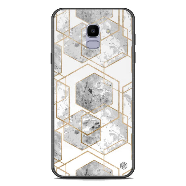 Stylish Marble Series Soft Phone Case - Premium Glass Case - Design 2 - Samsung Galaxy J6 2018