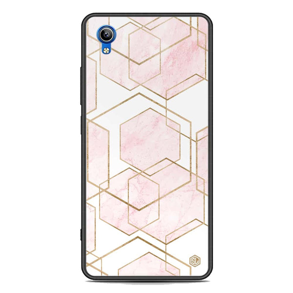 Stylish Marble Series Soft Phone Case - Premium Glass Case - Design 3 - Vivo Y90