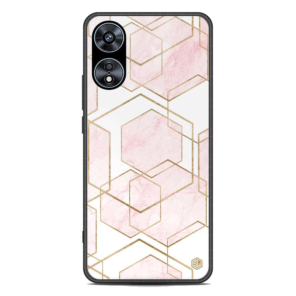 Stylish Marble Series Soft Phone Case - Premium Glass Case - Design 3 - Oppo A58 4G