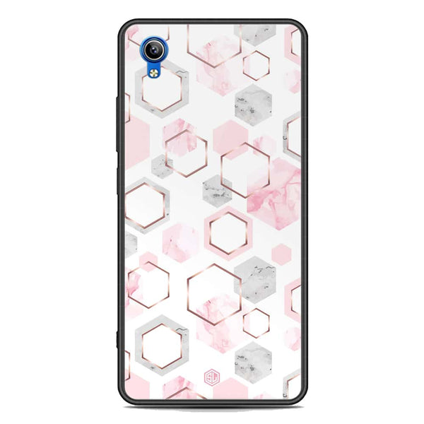 Stylish Marble Series Soft Phone Case - Premium Glass Case - Design 4 - Vivo Y90