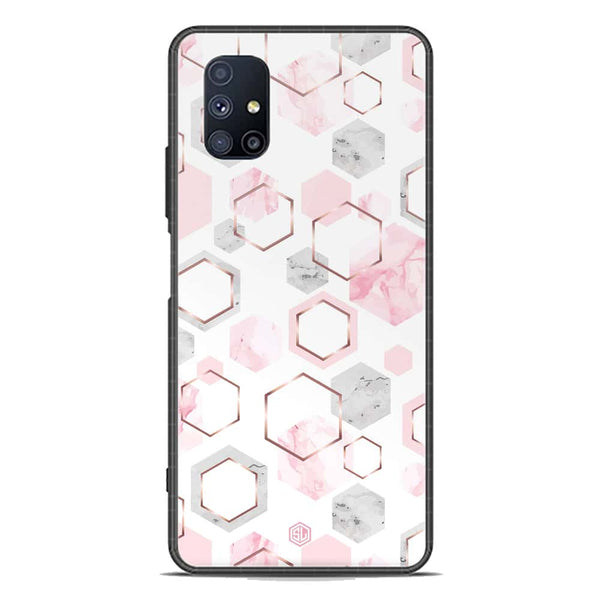 Stylish Marble Series Soft Phone Case - Premium Glass Case - Design 4 - Samsung Galaxy M51