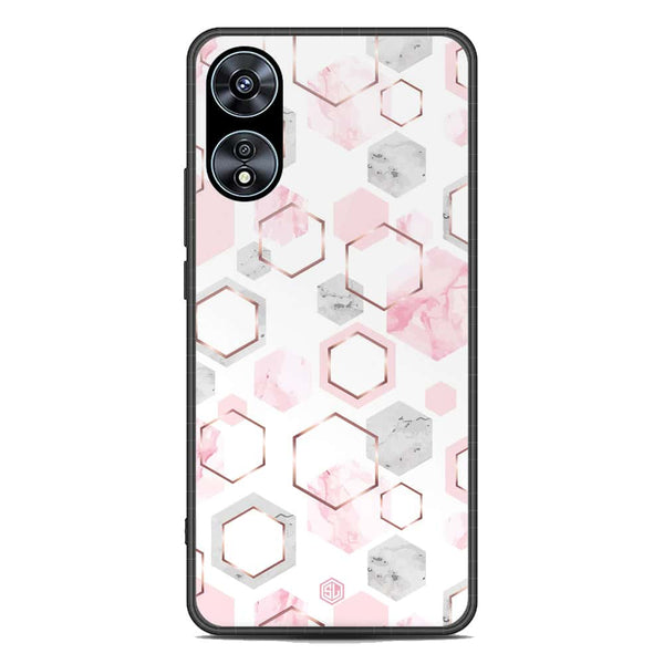 Stylish Marble Series Soft Phone Case - Premium Glass Case - Design 4 - Oppo A58 4G