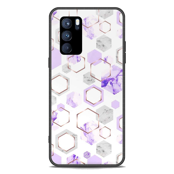 Stylish Marble Series Soft Phone Case - Premium Glass Case - Design 5 - Oppo Reno 6 Pro 5G