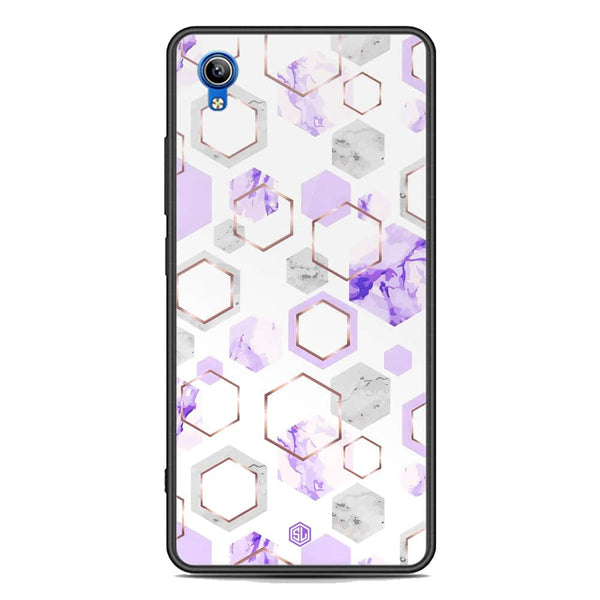 Stylish Marble Series Soft Phone Case - Premium Glass Case - Design 5 - Vivo Y90