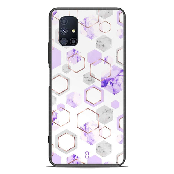 Stylish Marble Series Soft Phone Case - Premium Glass Case - Design 5 - Samsung Galaxy M51